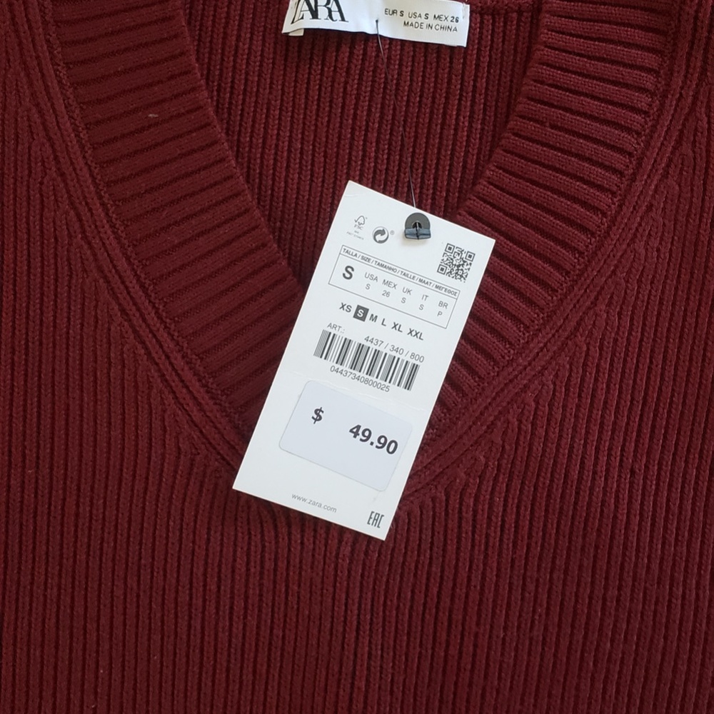 NWT Zara Beautiful Burgundy Wool Blend Vest - Picture 9 of 14
